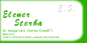 elemer sterba business card